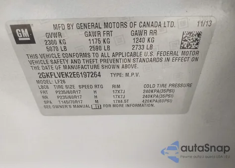 2014 GMC Terrain Sle-1 from USA, damaged, VIN 2GKFLVEK2E6197264
